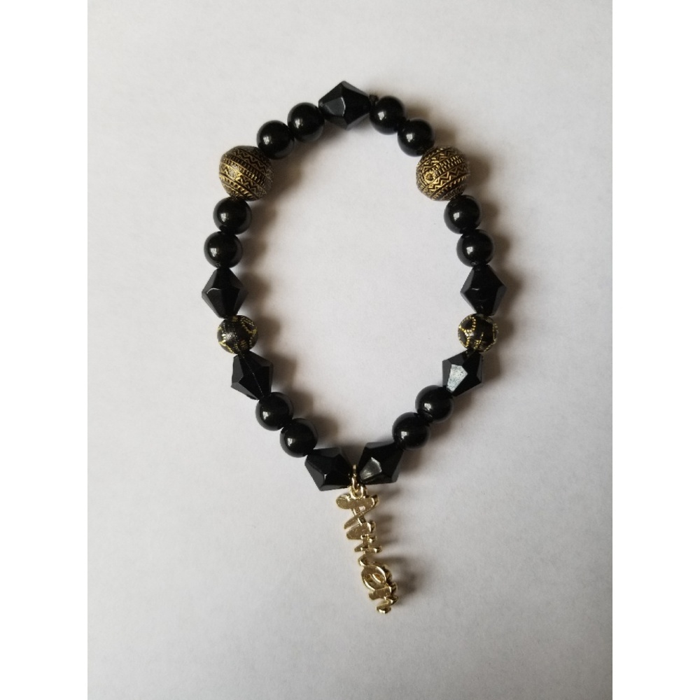 #Amen Handmade Beaded Charm Bracelet